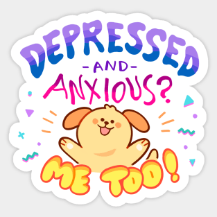 Depressed and Anxious Doggo Sticker